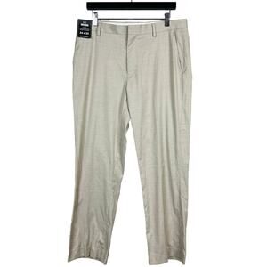 NEW! Zac Classic Fit Flat Front Trouser Pant Khaki - 34 x 30